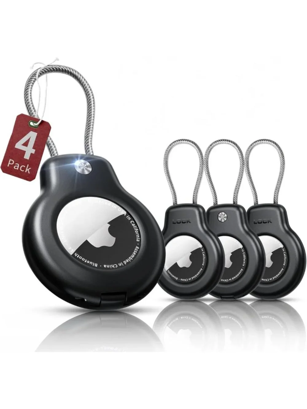 4-Pack AirTag Keychain Holders - Durable Cases for 1st & 2nd Gen Airtags
